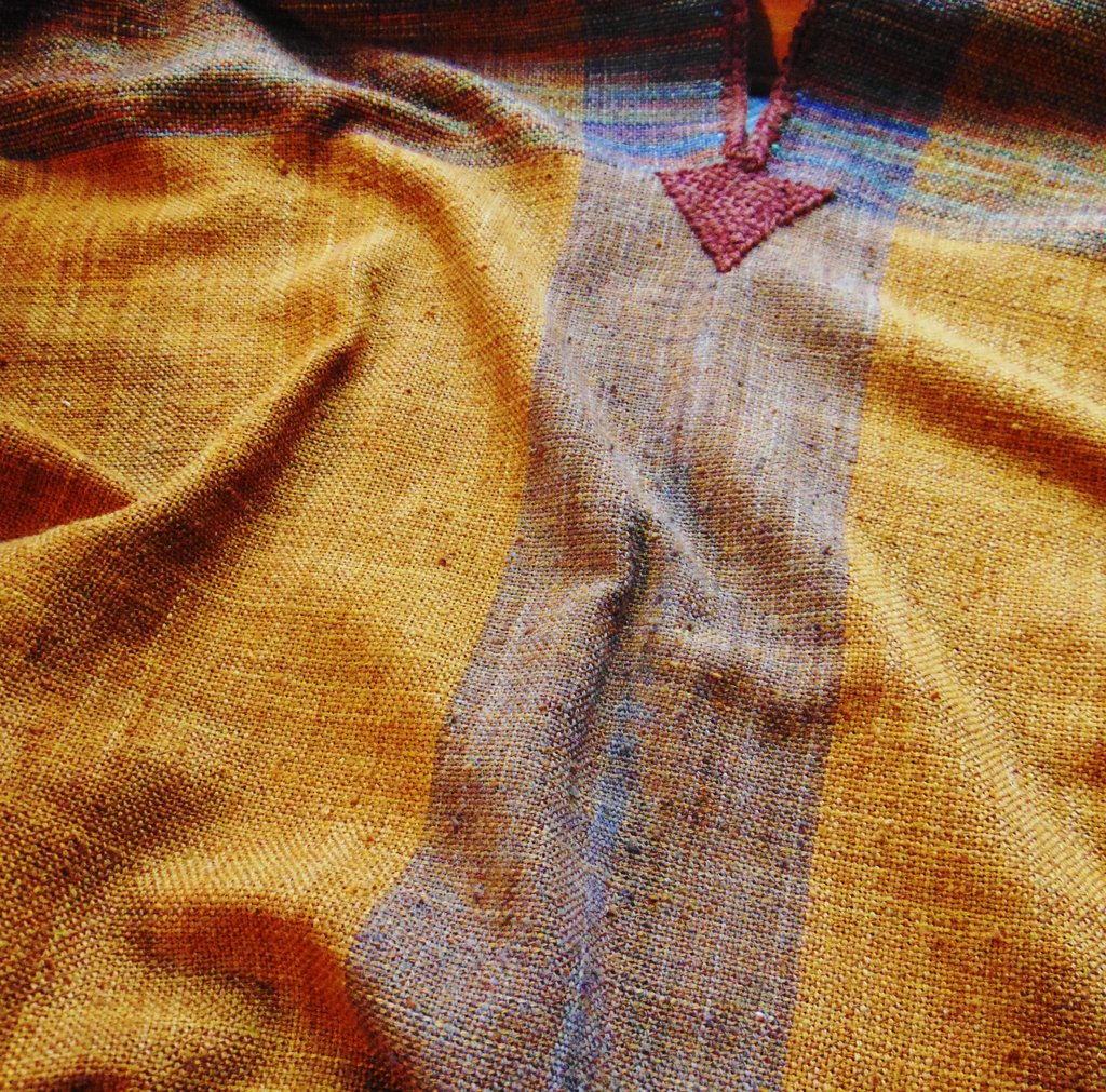 Basotho Blanket Poncho-shawl orange -  Denmark